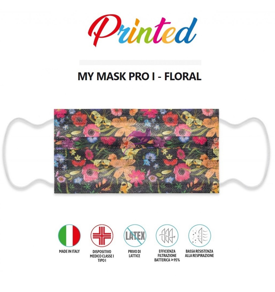 Mascherine Chirurgiche Certificate MyMask Pro I Floral 10 pezzi
