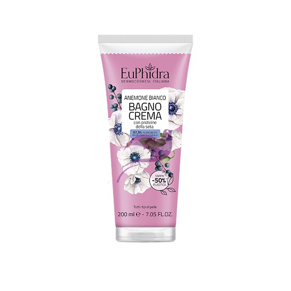 Euphidra Bagno Crema Anemone Bianco con Proteine di Olio di Mandorle 200 ml