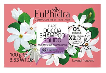 Euphidra Doccia Shampoo Solido Tiar con Proteine di Amaranto 100g