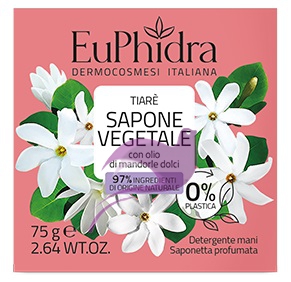 Euphidra Sapone Vegetale Solido al Tiar con Olio di Mandorle Dolci 75g