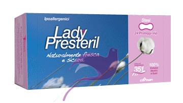 Lady Presteril Linea Pocket Assorbente Puro Cotone 24 Proteggislip Anatom Stesi