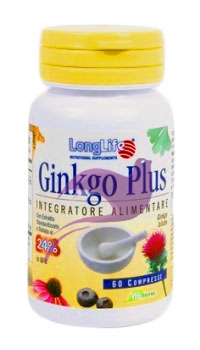 Long Life Linea Benessere dell'Organismo Integratore Ginkgo Plus 60 Tavolette