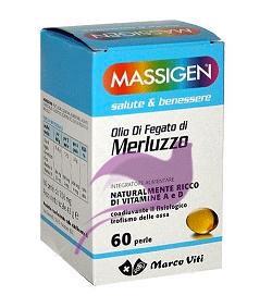 Massigen Linea Benessere Salute Olio di Fegato di Merluzzo Integratore 60 Perle