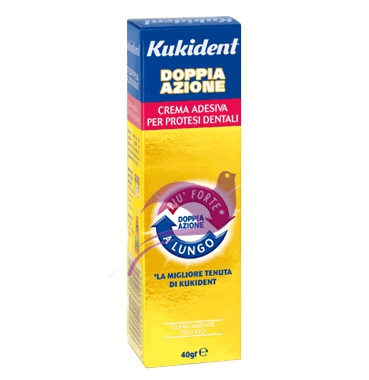 Kukident Linea Protesi Dentali Doppia Azione Crema Adesiva Protettiva 40 g