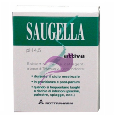 Saugella Linea Attiva Verde Detergente Intimo Delicato 15 Salviettine Morbide