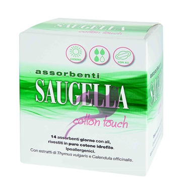 Saugella Linea Cotton Touch 14 Assorbenti Giorno con Ali in Puro Cotone