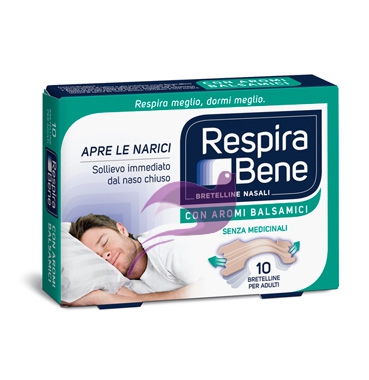GlaxoSmithKline Linea RespiraBene 10 Bretelline Nasali Balsamiche Pelli Normali