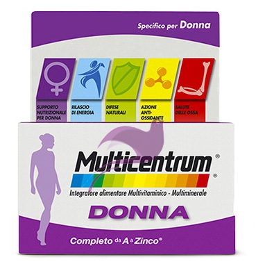 Multicentrum Linea Vitamine Minerali Donna Integratore Alimentare 30 Compresse