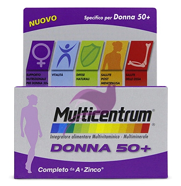Multicentrum Linea Vitamine Minerali Donna 50+ Integratore 50+Anni 30 Compresse
