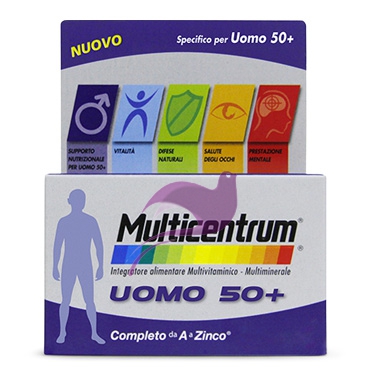 Multicentrum Linea Vitamine Minerali Over 50 Uomo 50+ Integratore 30 Compresse