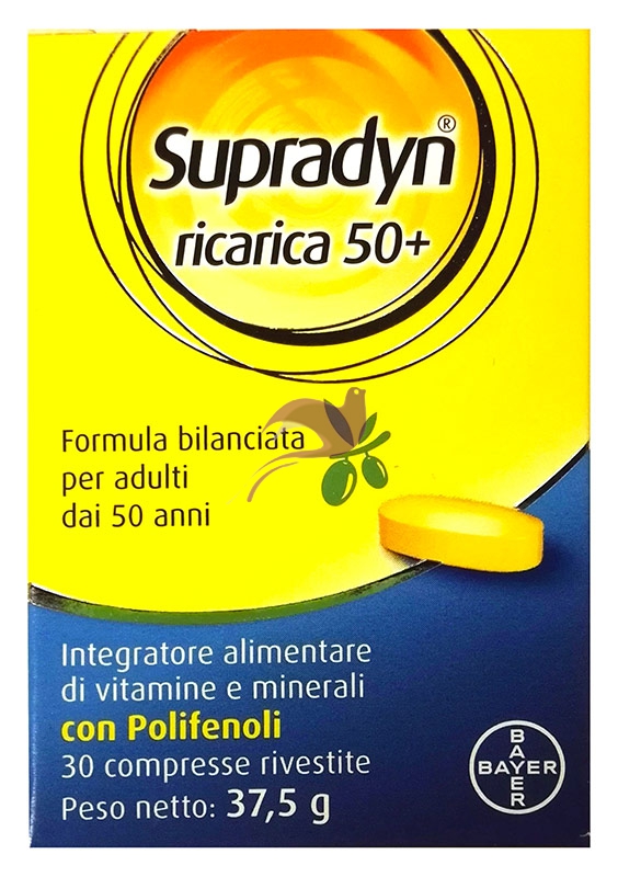 Supradyn Linea Vitamine e Minerali Ricarica 50+ Over 50 Integratore 30 Compresse