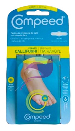 Compeed Linea Cura delle Mani e dei Piedi 6 Cerotti Callifughi Acido Salicilico