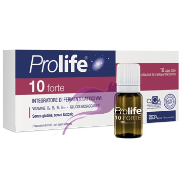 Prolife Linea Intestino Sano 10 Forte Integratore Fermenti Lattici 7 Flaconcini