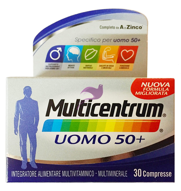 Multicentrum Linea Vitamine Minerali Over 50 Uomo 50+ Integratore 30 Compresse