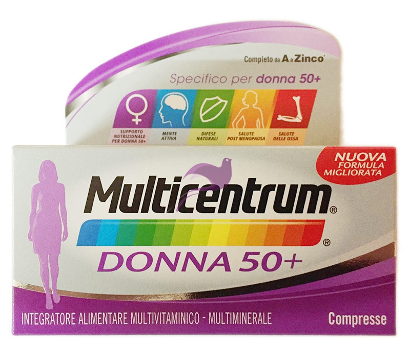 Multicentrum Linea Vitamine Minerali Donna 50+ Integratore 50+Anni 30 Compresse