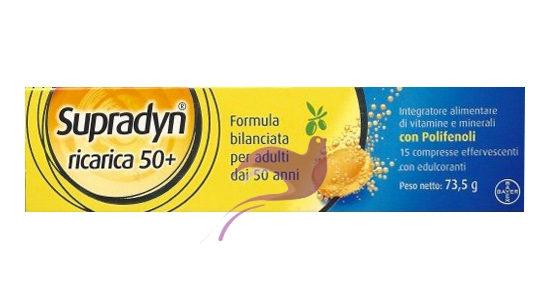 Supradyn Linea Vitamine e Minerali Ricarica 50+ Over 50 Integratore 15 Compresse