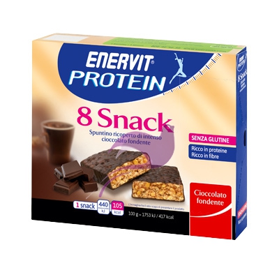 Enervit Linea Snack Dolci Protein Bar 8 Barrette Cioccolato Fondente