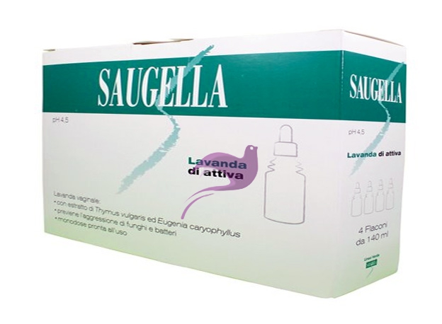 Saugella Linea Dispositivi Medici Attiva Lavanda Vaginale 4 Flaconi da 140 ml