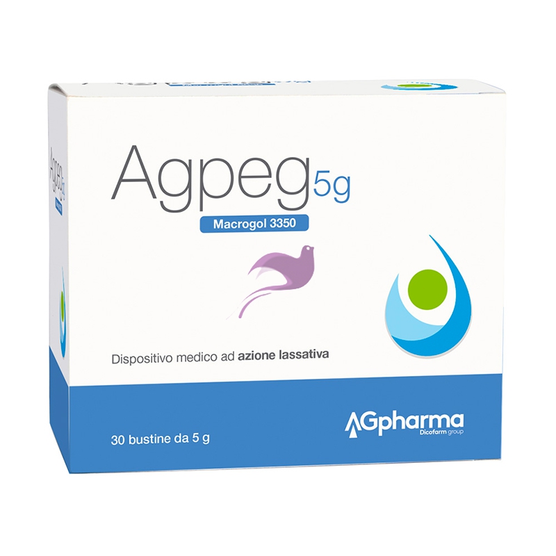 AG Pharma Linea Dispositivi Medici Agpeg Macrogol 3350 Lassativo 30 Bustine 5 g