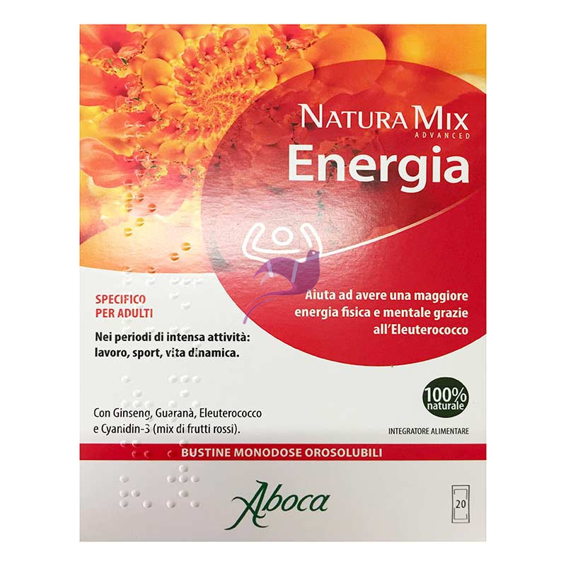 Aboca Linea Benessere Natura Mix Advance Energia Integratore Adulti 20 Buste Oro